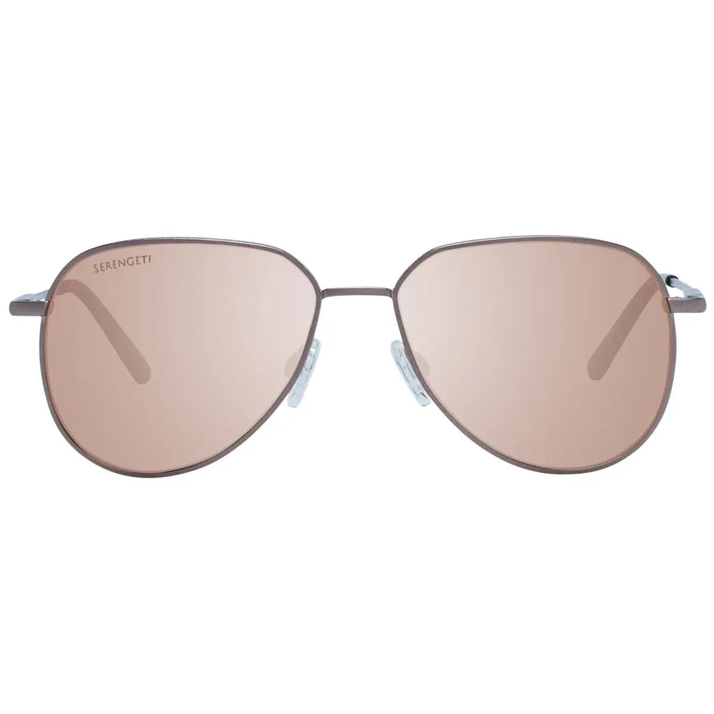 SS544001 sunglasses front view, pale rose lenses with Serengeti logo on arms