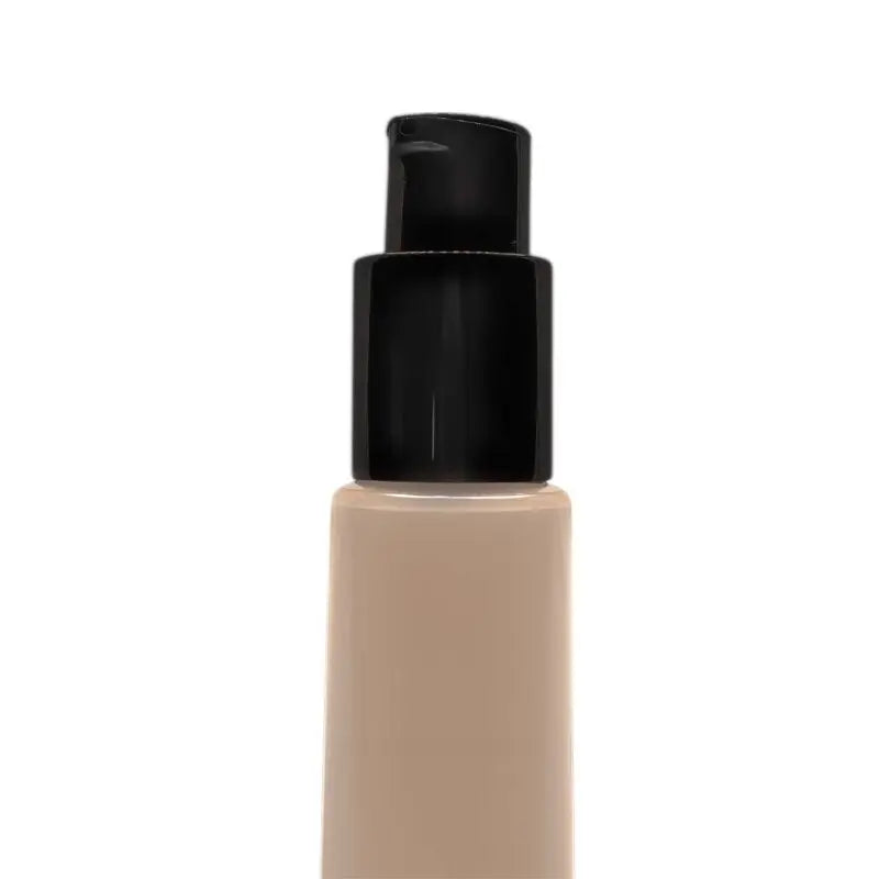 BB cream bottle with black cap and beige formula