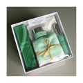 Coffret Malachite Visage : crème, sérum et eau micellaire, flacons verts