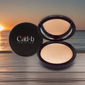 Dual Blend Powder Foundation compact, matte finish; open case with beige powder