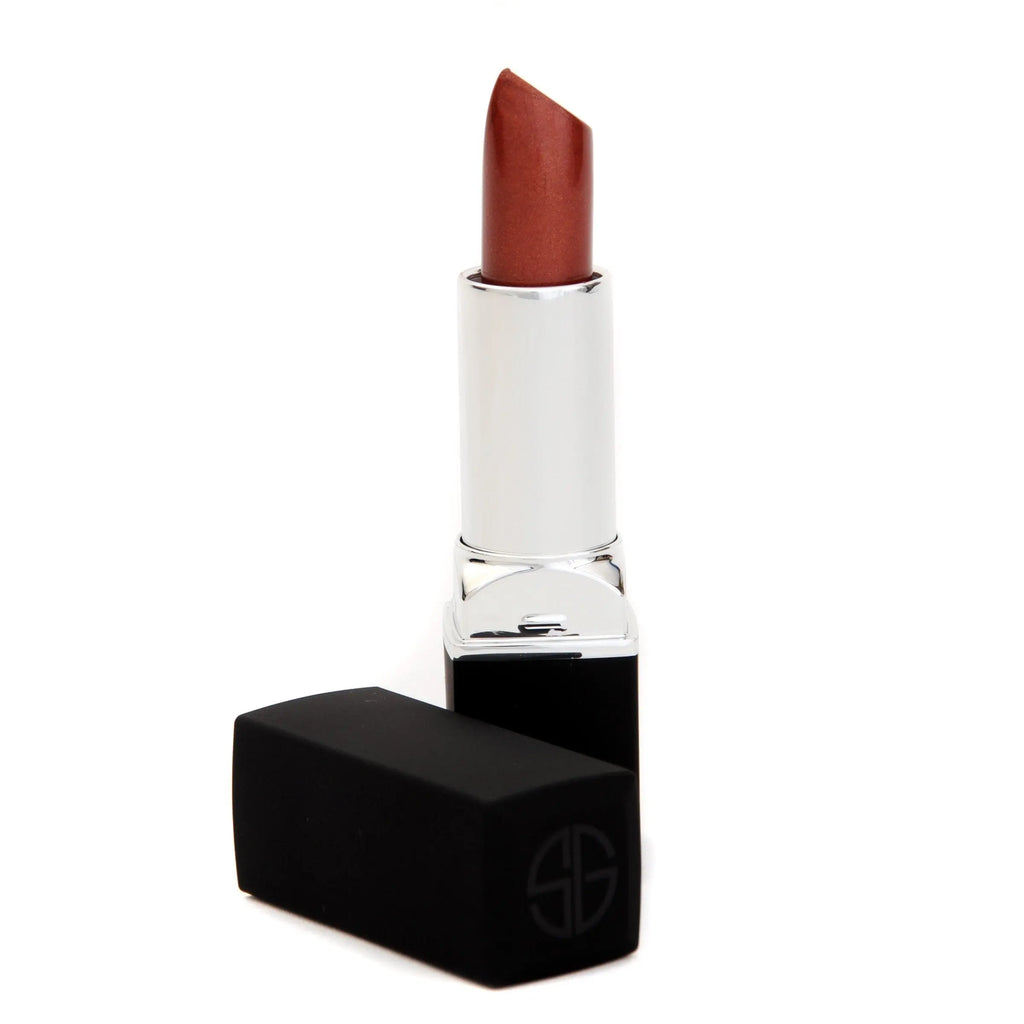 COMPLETE COLOR LIPSTICK: rostbraun-roter Lippenstift im weißen Gehäuse mit Silberring