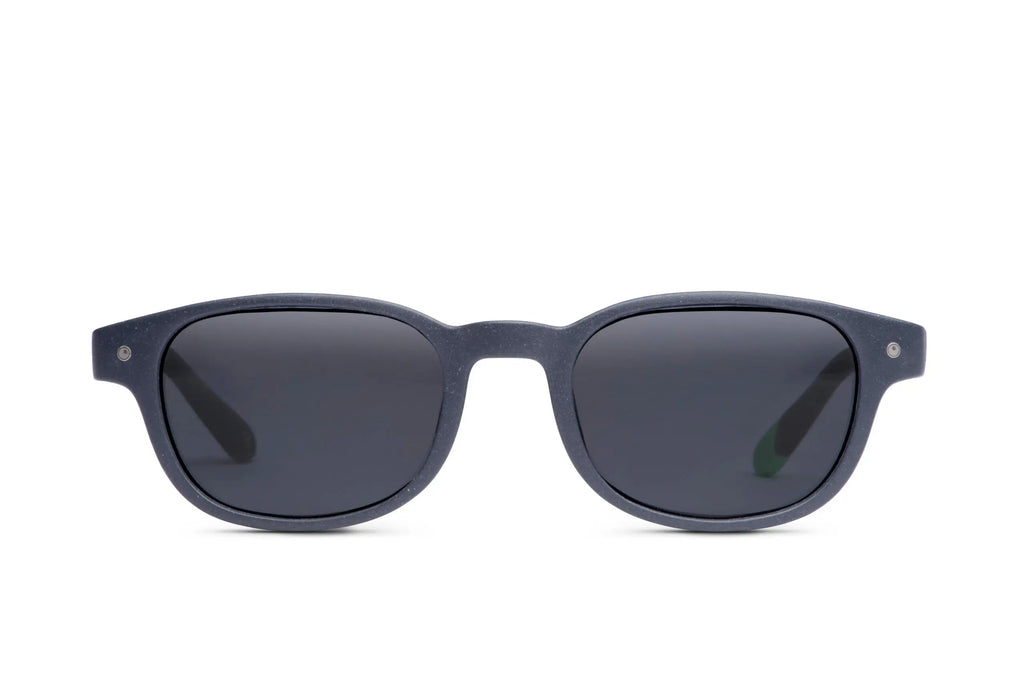 Slate Kara sunglasses with dark lenses and matte dark frame, cat-eye style