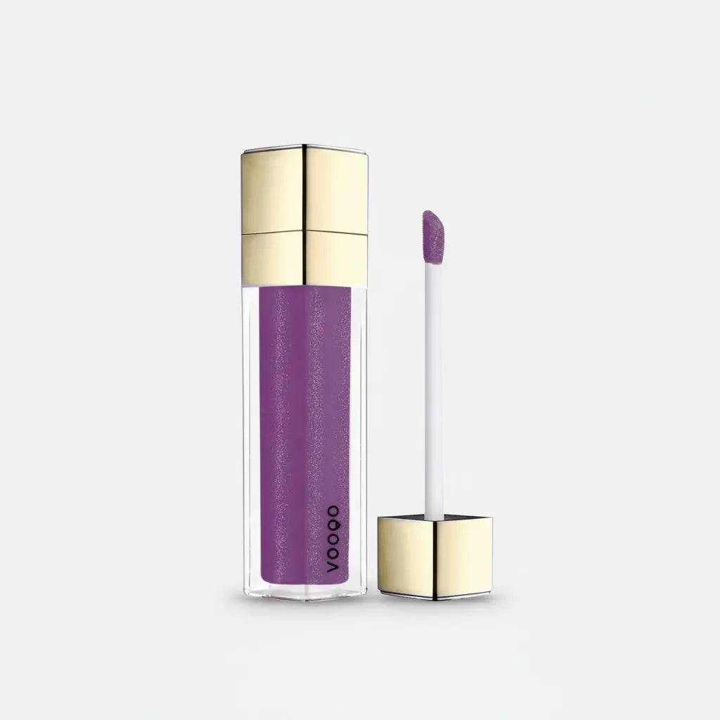 Lipgloss im Glas: zarter Violettton, Applikator