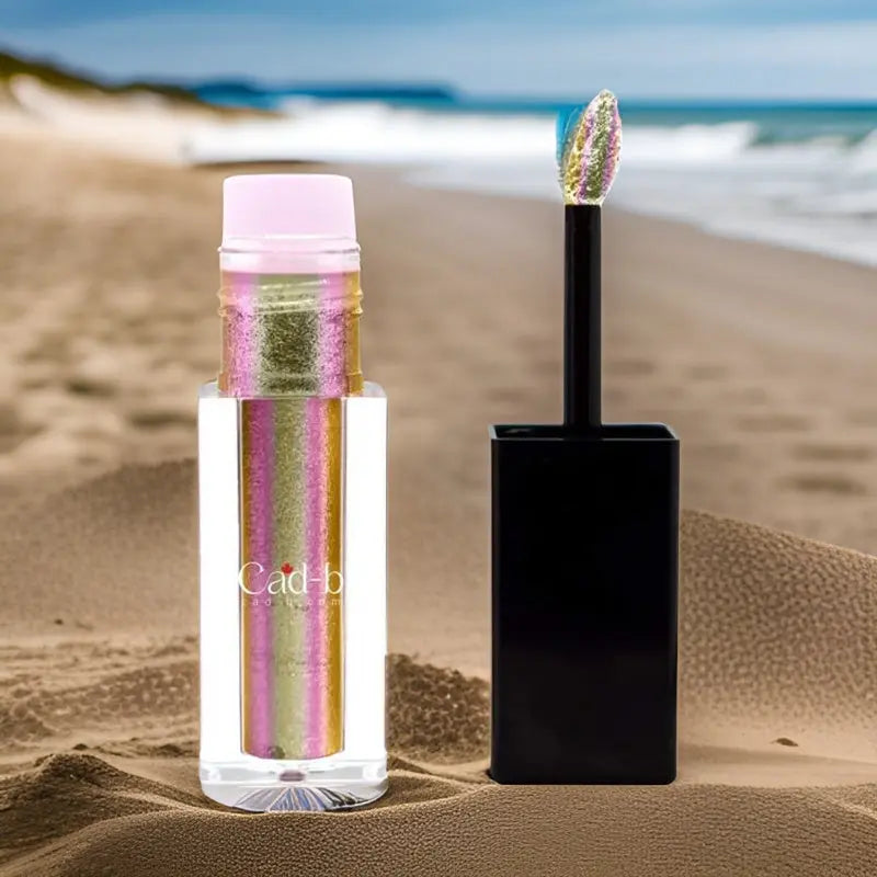 Eye & Lip Liquid Shimmer SHM07, pink-gold glitter with applicator wand
