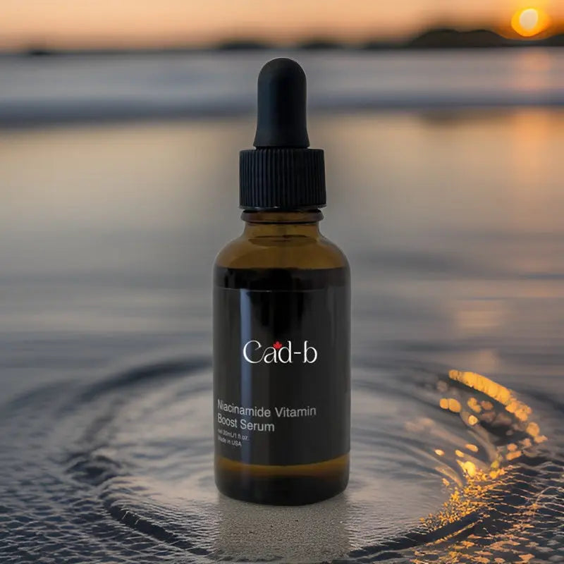 Niacinamide Vitamin Boost Serum bottle with black dropper cap