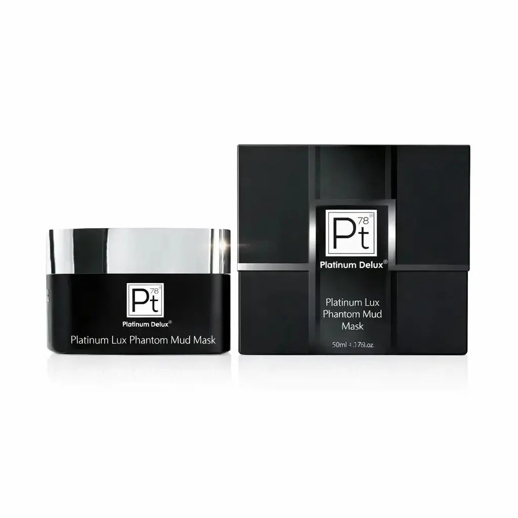 Platinum Lux Phantom Mud Mask jar and box, 50 ml