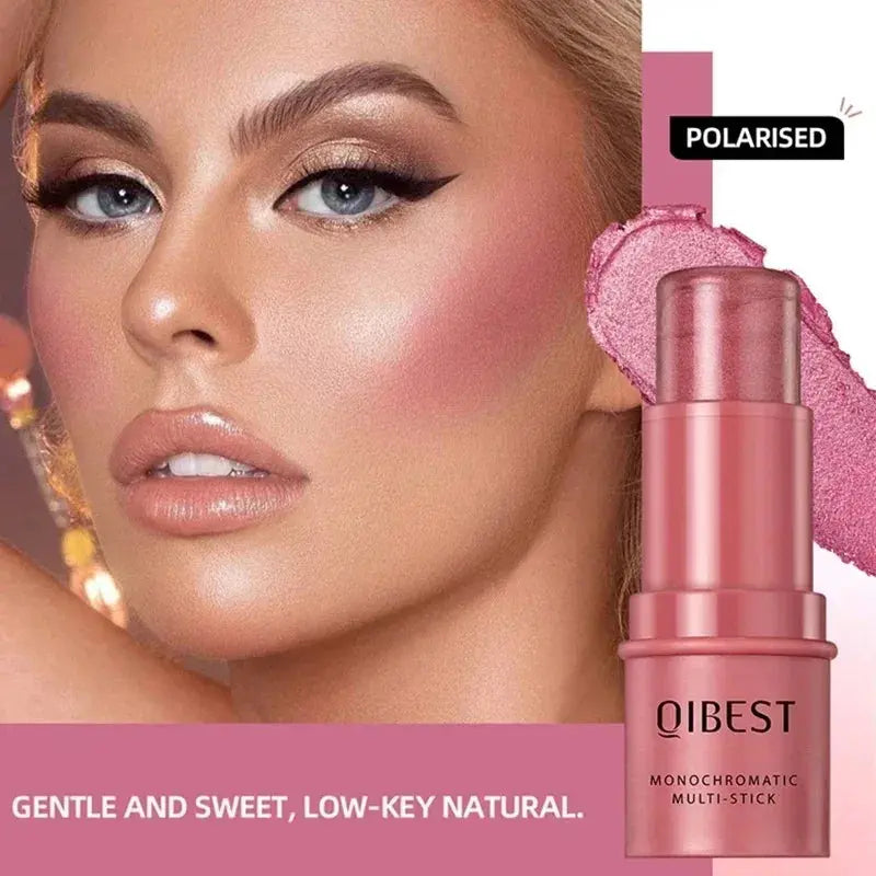 3-in-1 multi-stick in rosy cream shade for cheeks, eyes, and lips