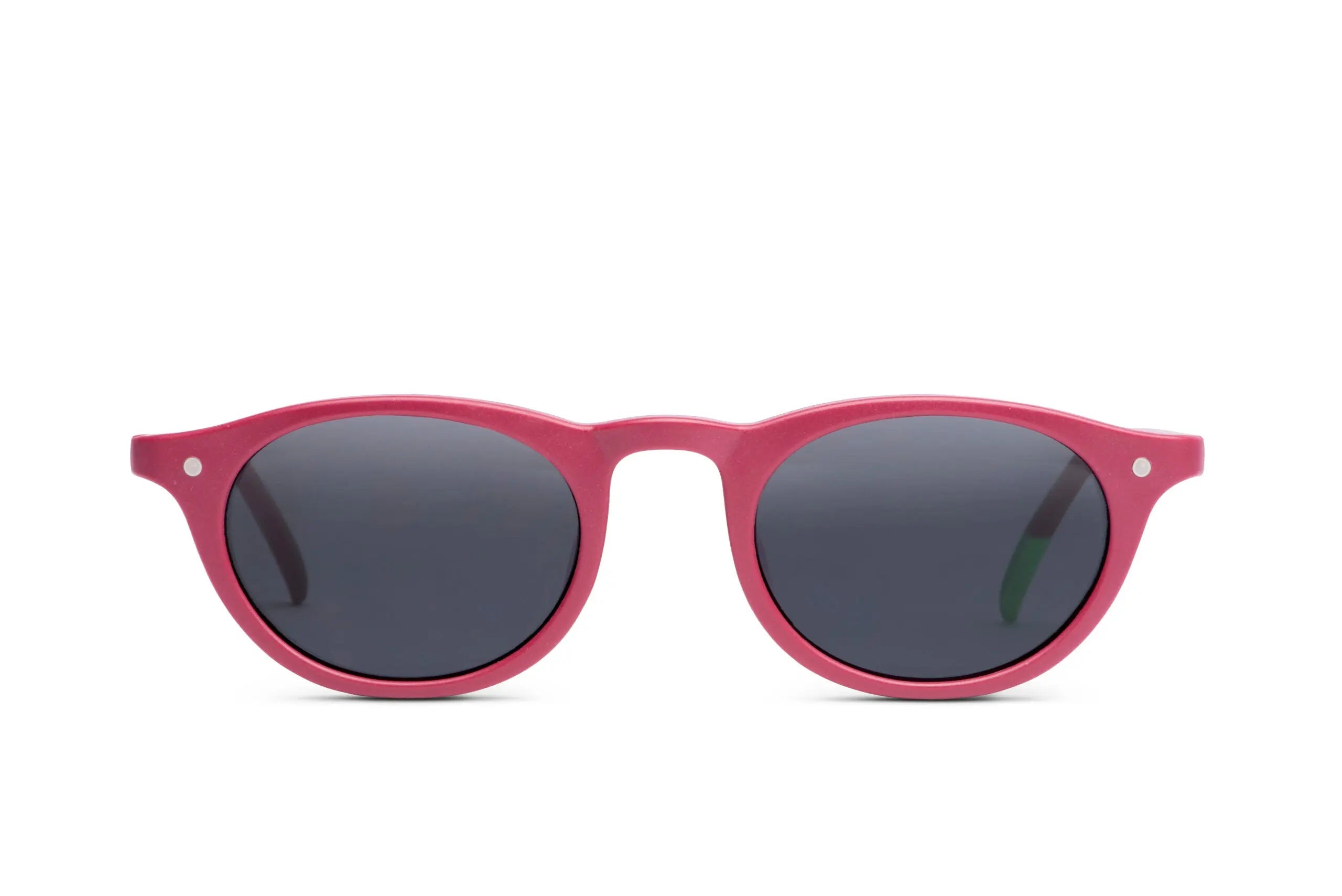 Sonnenbrille Raspberry, runde Front mit dunklen Gläsern