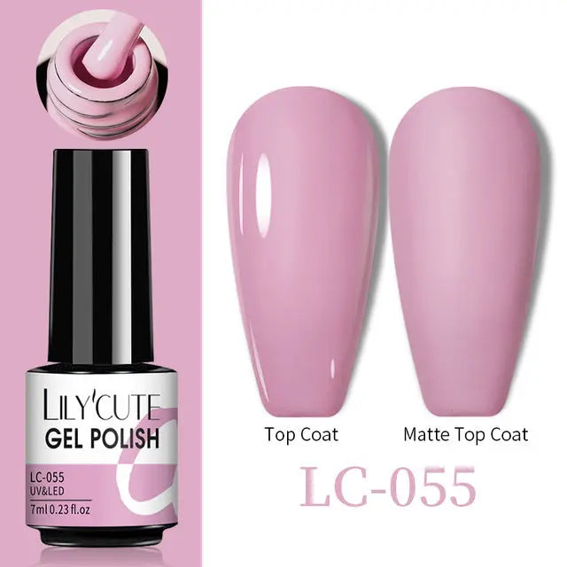 Color Changing Thermal Gel Nail Polish LC-055: light pink to pale blush nails
