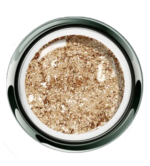 Akzentz Gel Play gold leaf glitter gel pot with 24K gold shimmer