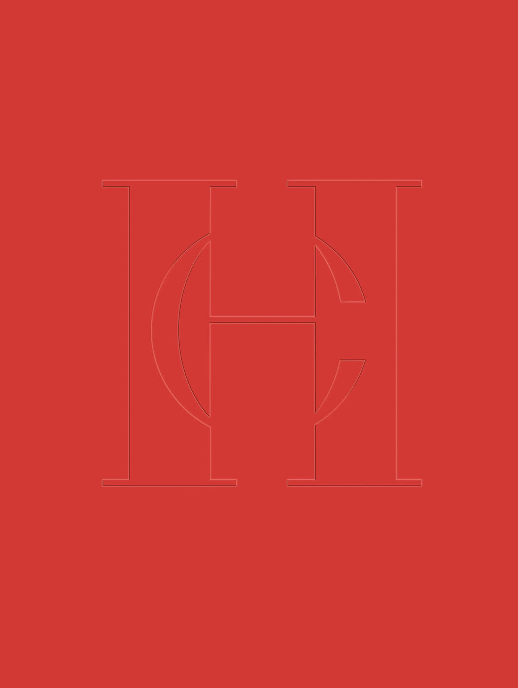 CH monogram on red backdrop