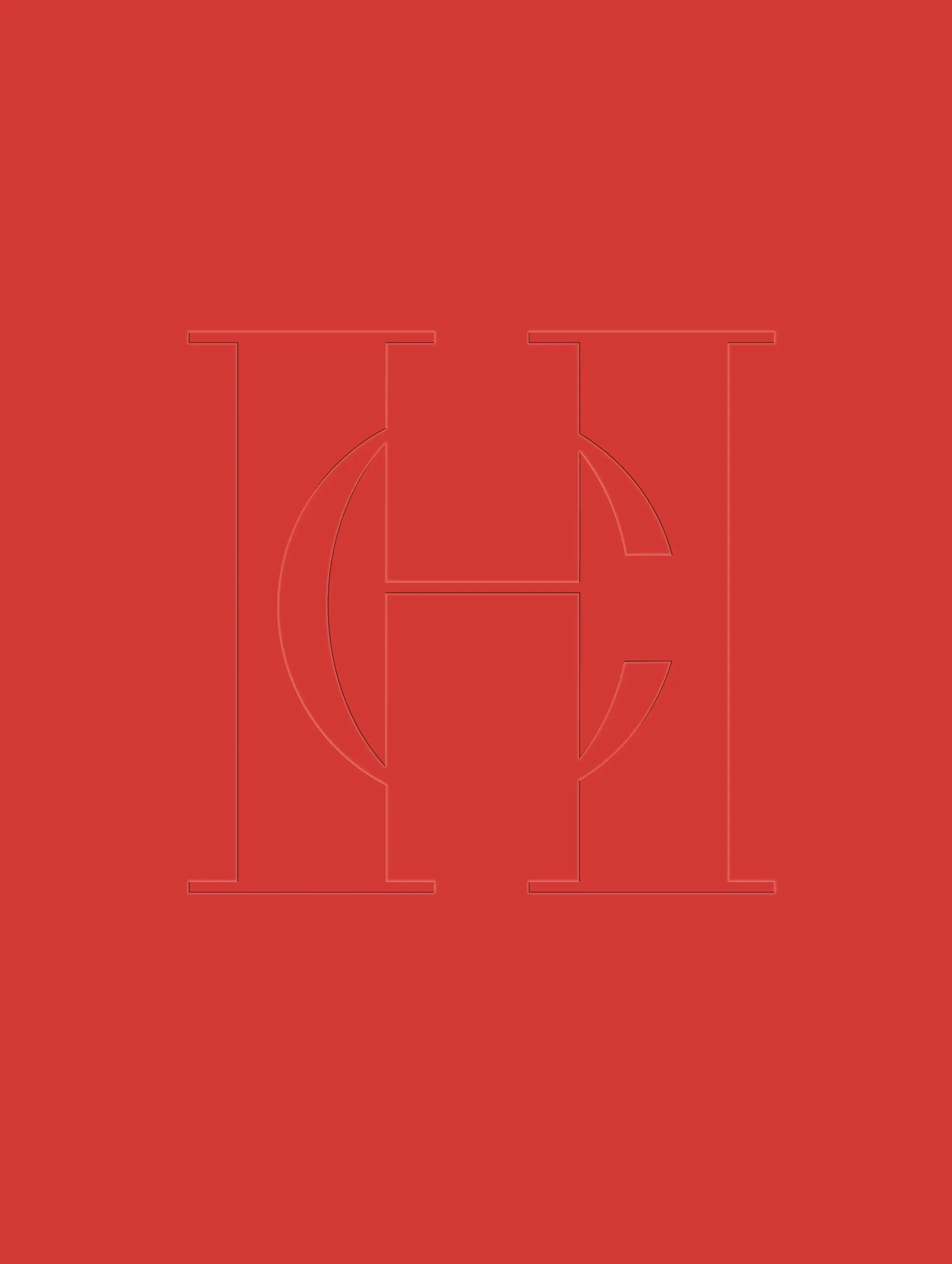 CH monogram on red backdrop