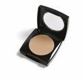 Mini concealer compact Soft Beige shade in open black case, visible beige round pan