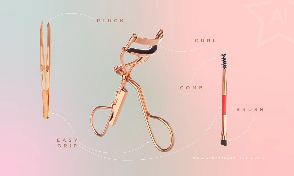 Rose Gold Lash Lifter: Curler, Kamm, Bürste & Plucking-Tool