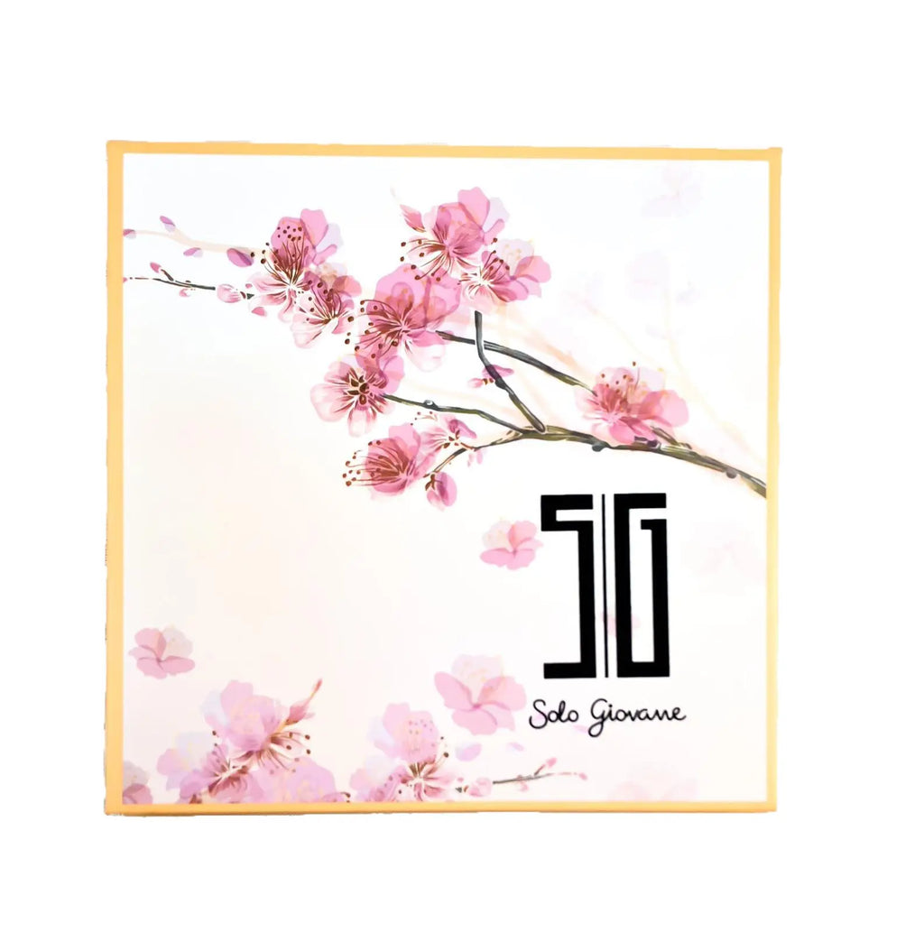 Sakura Blush Palette outer box with pink sakura blossoms and brand logo