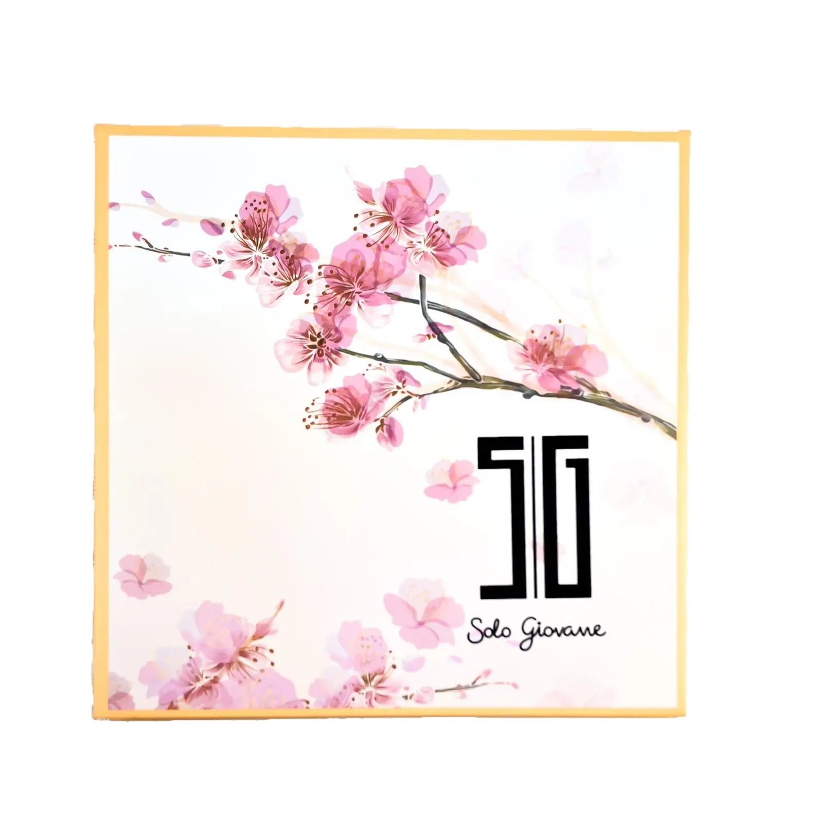 Sakura Blush Palette outer box with pink sakura blossoms and brand logo