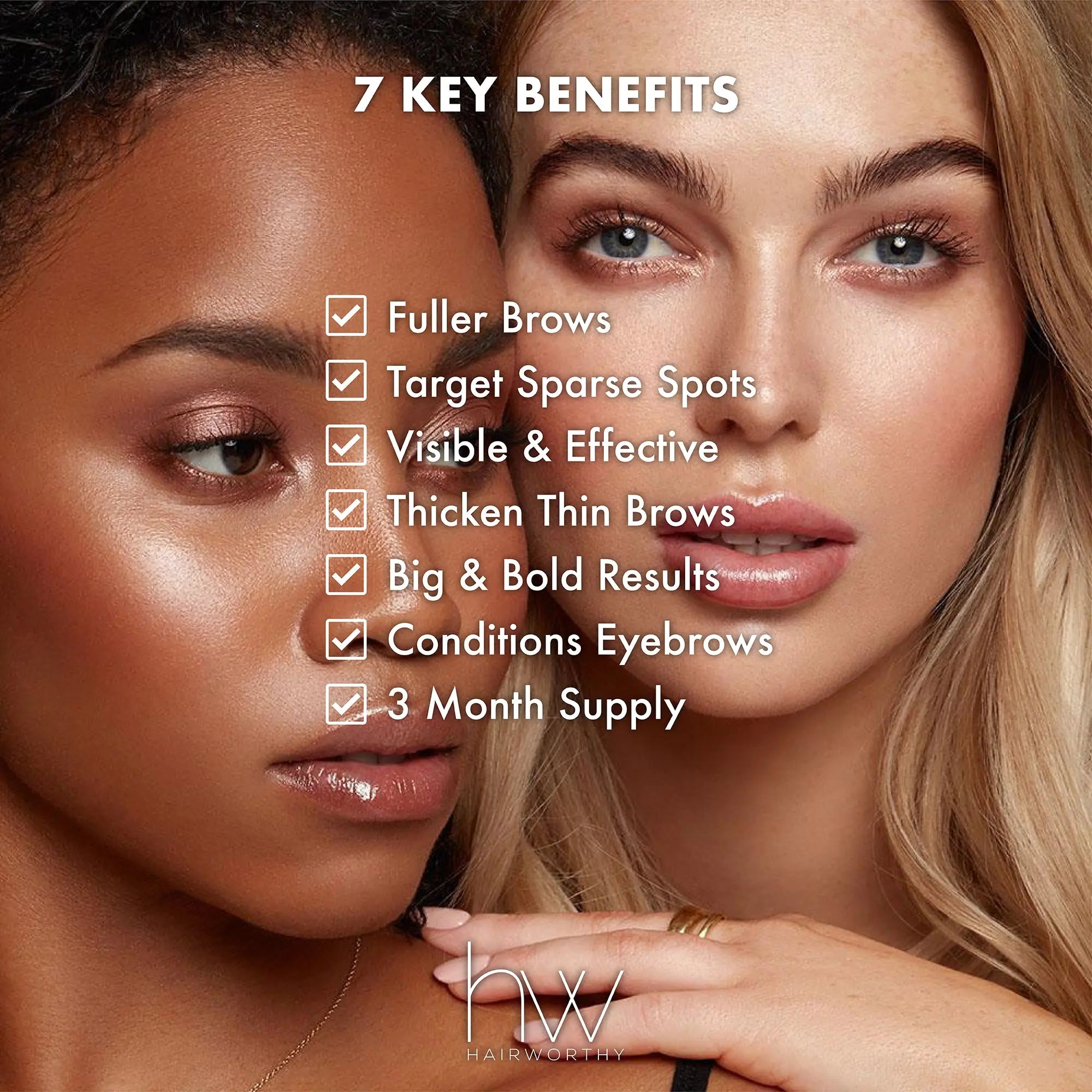 Eyebrow serum benefits list: Full Brows, Target Sparse Spots, Conditions Eyebrows