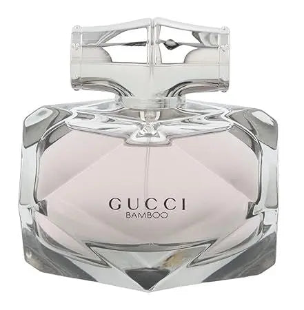 GUCCI Bamboo EDP spray bottle, clear glass with faceted base and logo