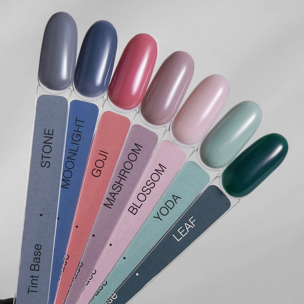 Tint Base swatch sticks set with multiple shades, including Mushroom
