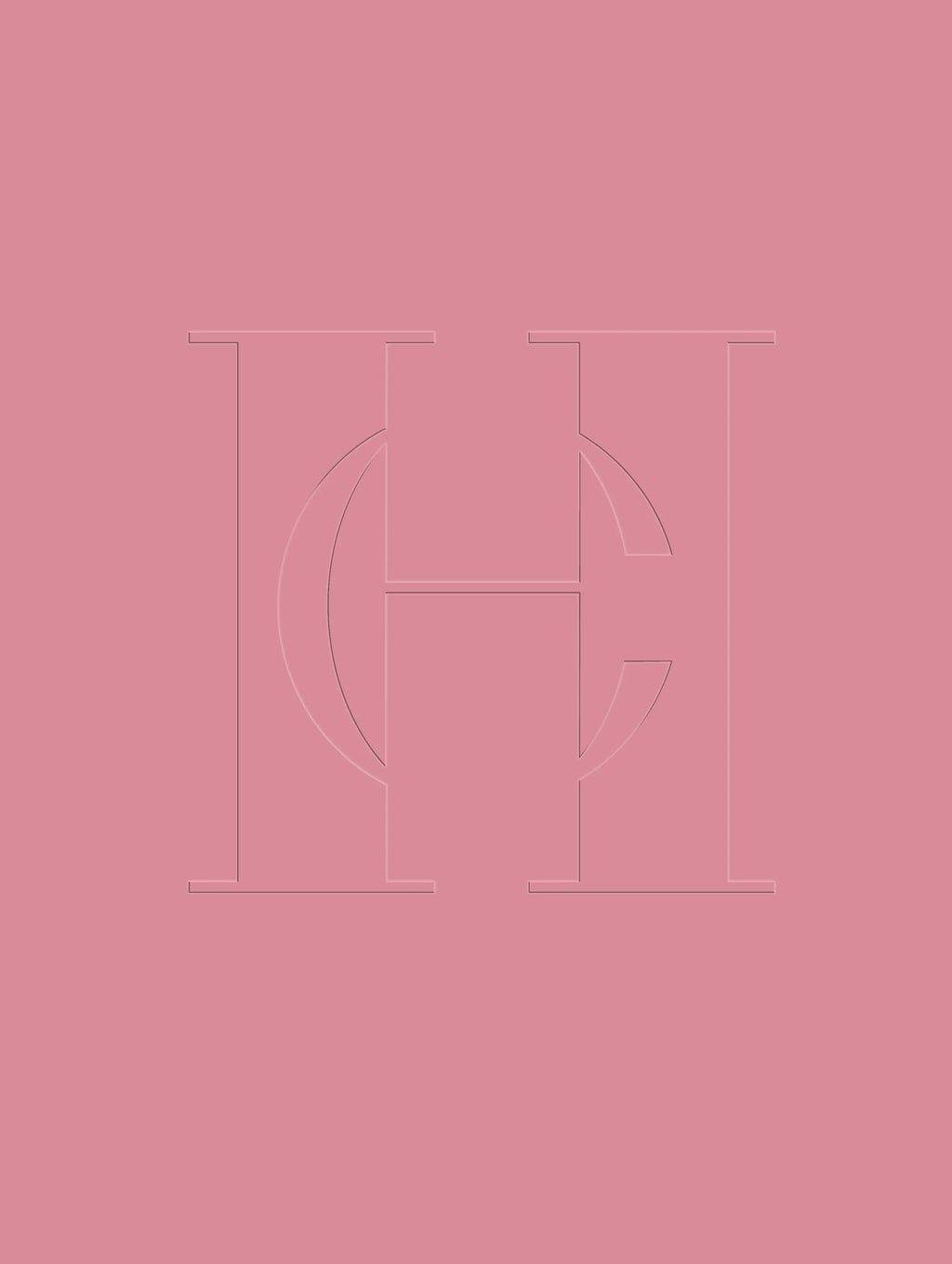 Light pink CH logo outline graphic