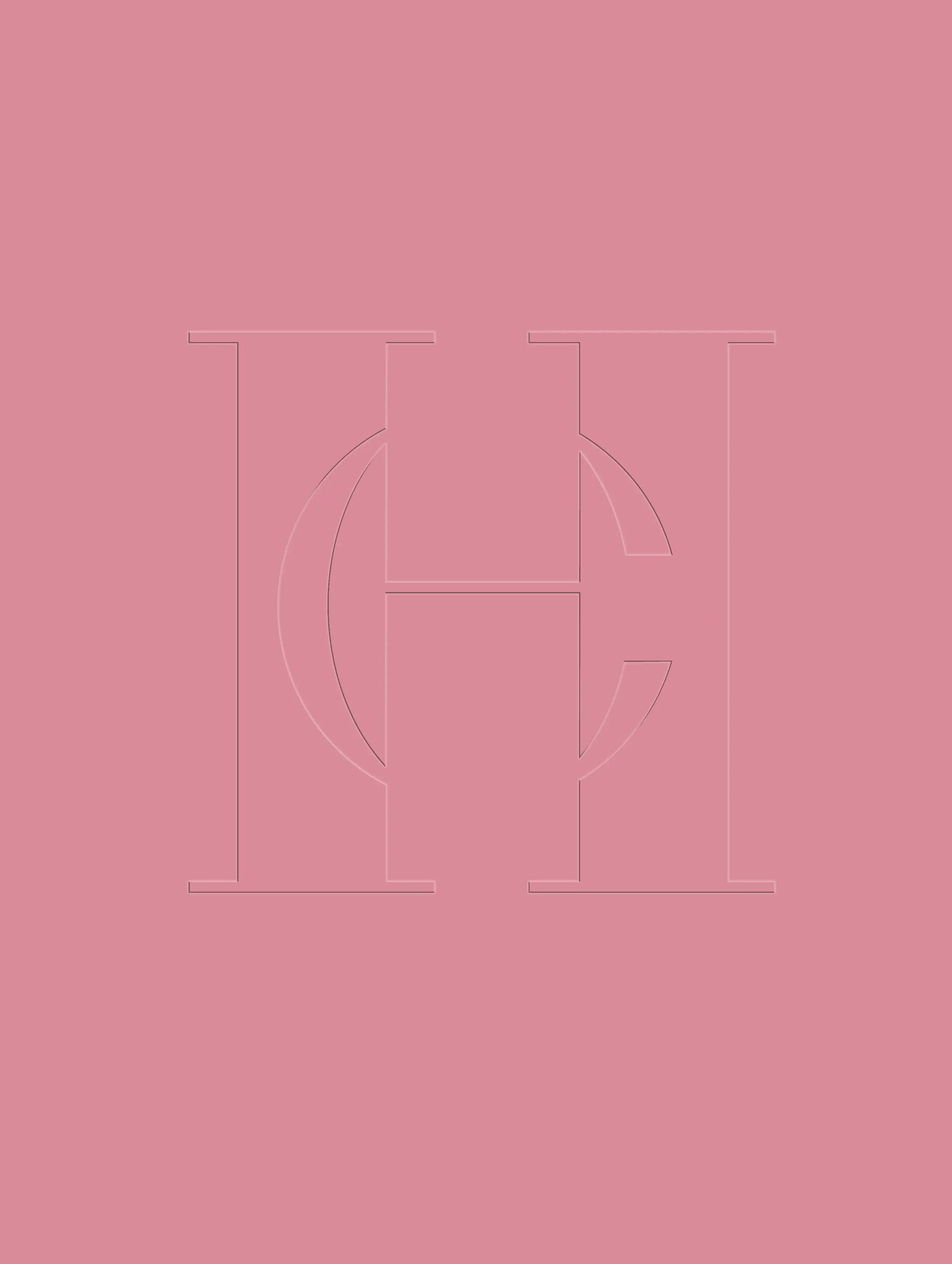Light pink CH logo outline graphic