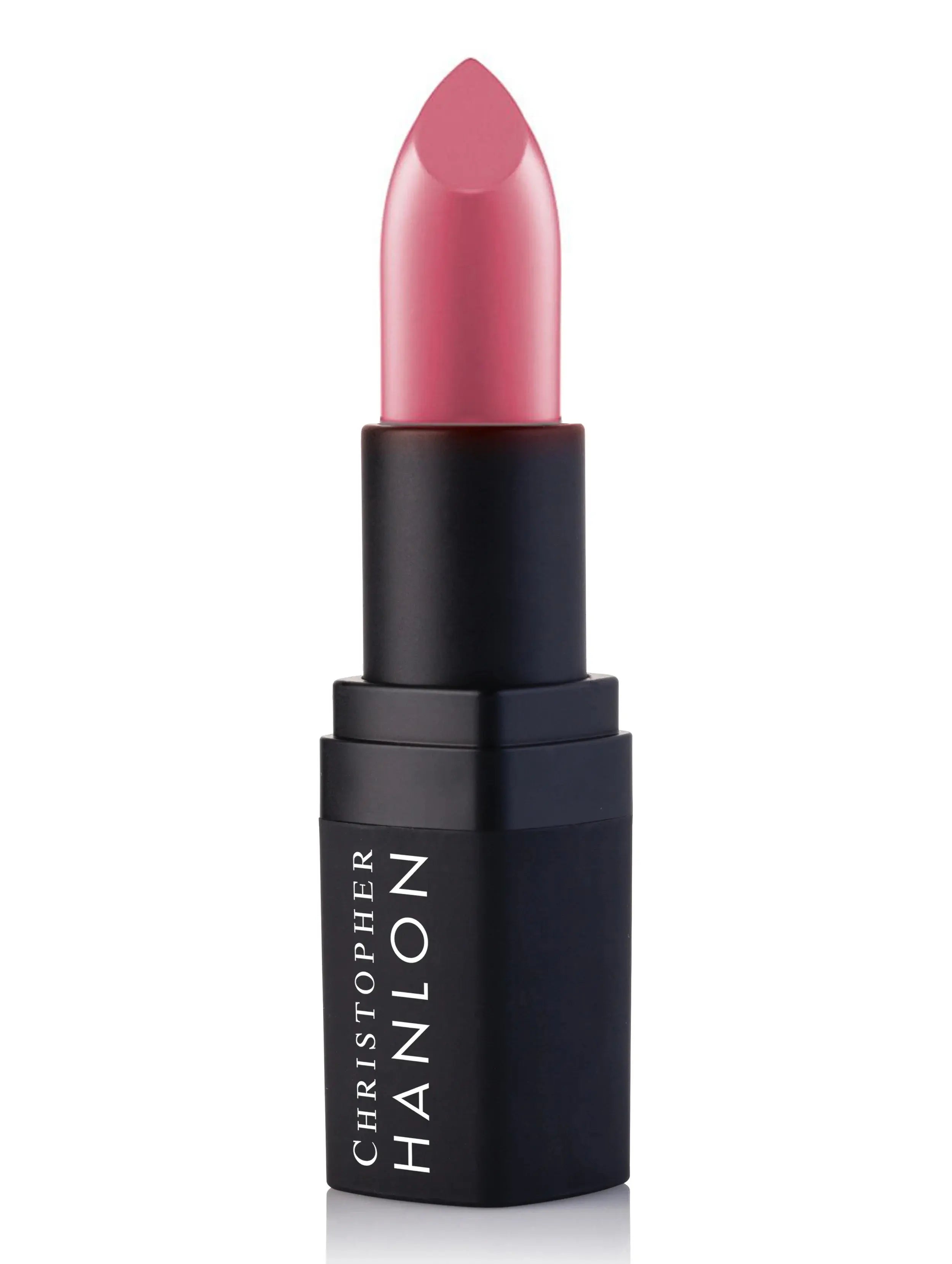 PINK CHERRY ROBIN lipstick, pink bullet in black cap