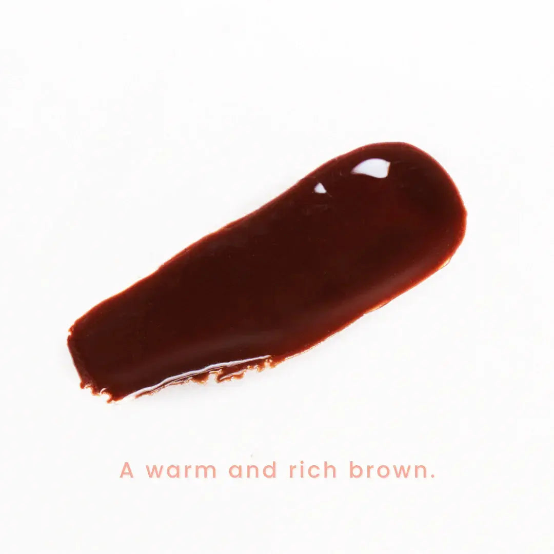 Hot Cocoa NT-34 swatch, warm dark brown glossy gel