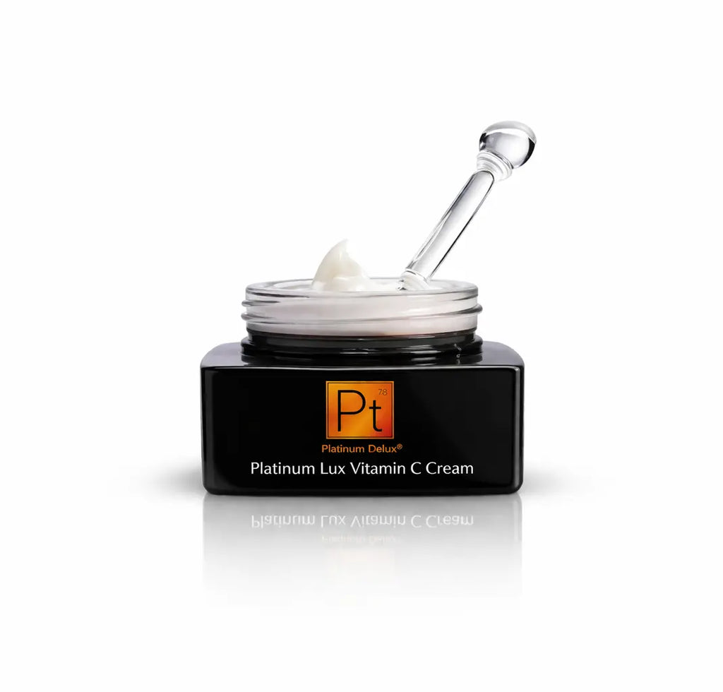 Platinum Lux Vitamin C Cream with cream on glass dropper