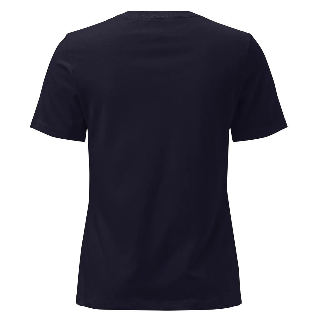 Women's relaxed T-shirt, navy, plain back, crew neck
