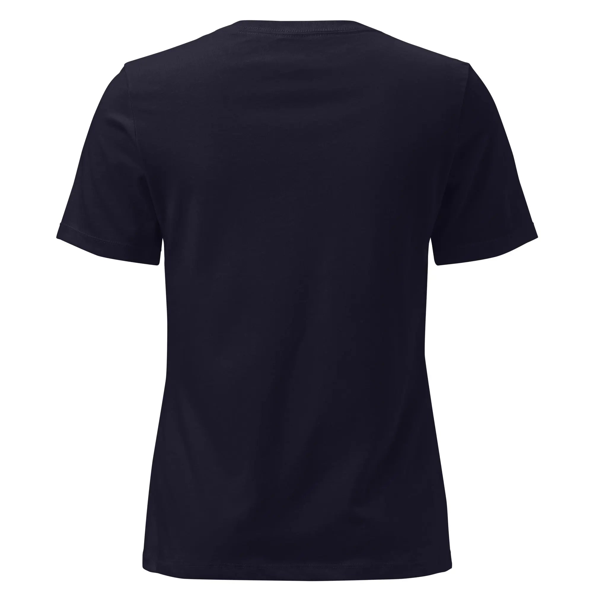 Women's relaxed T-shirt, navy, plain back, crew neck