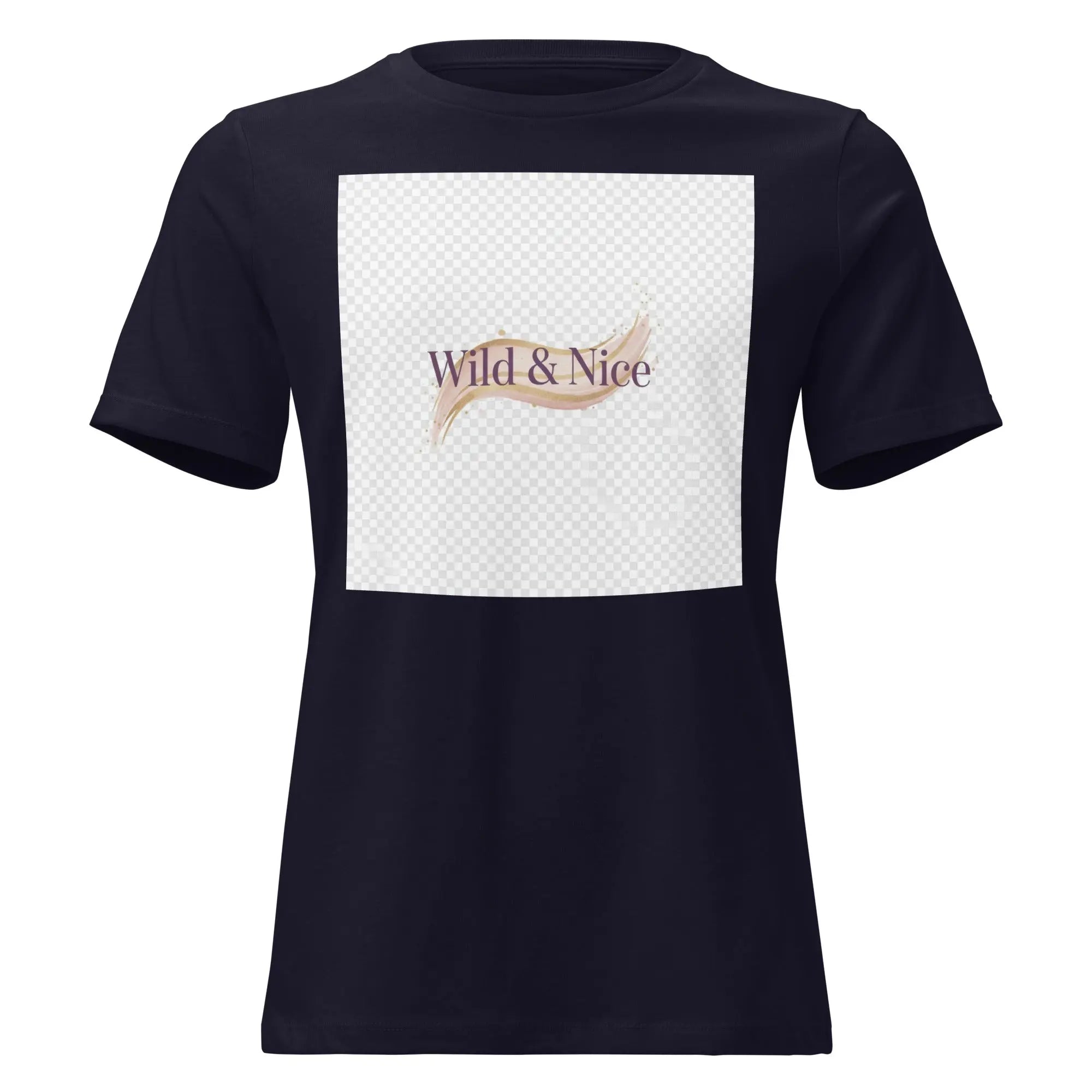 Women's relaxed T-shirt, navy, crew neck, front logo graphic