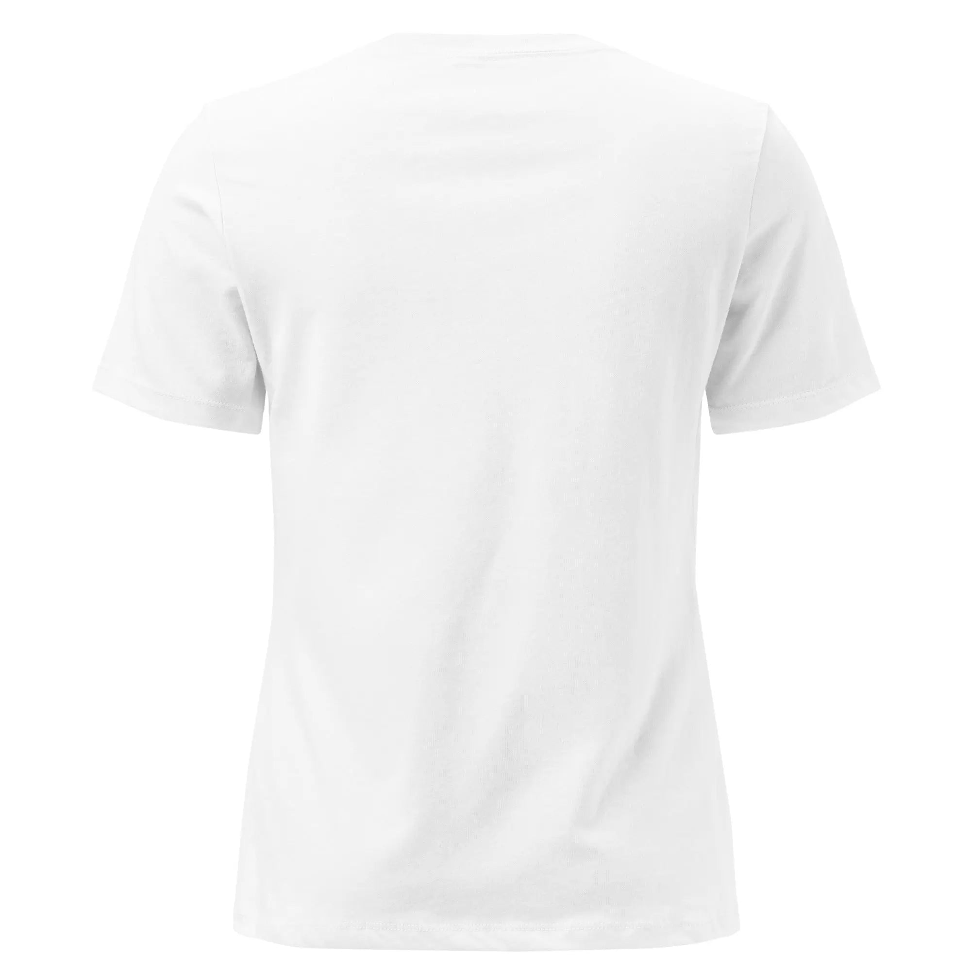 Women's relaxed T-shirt, white, plain back, crew neck