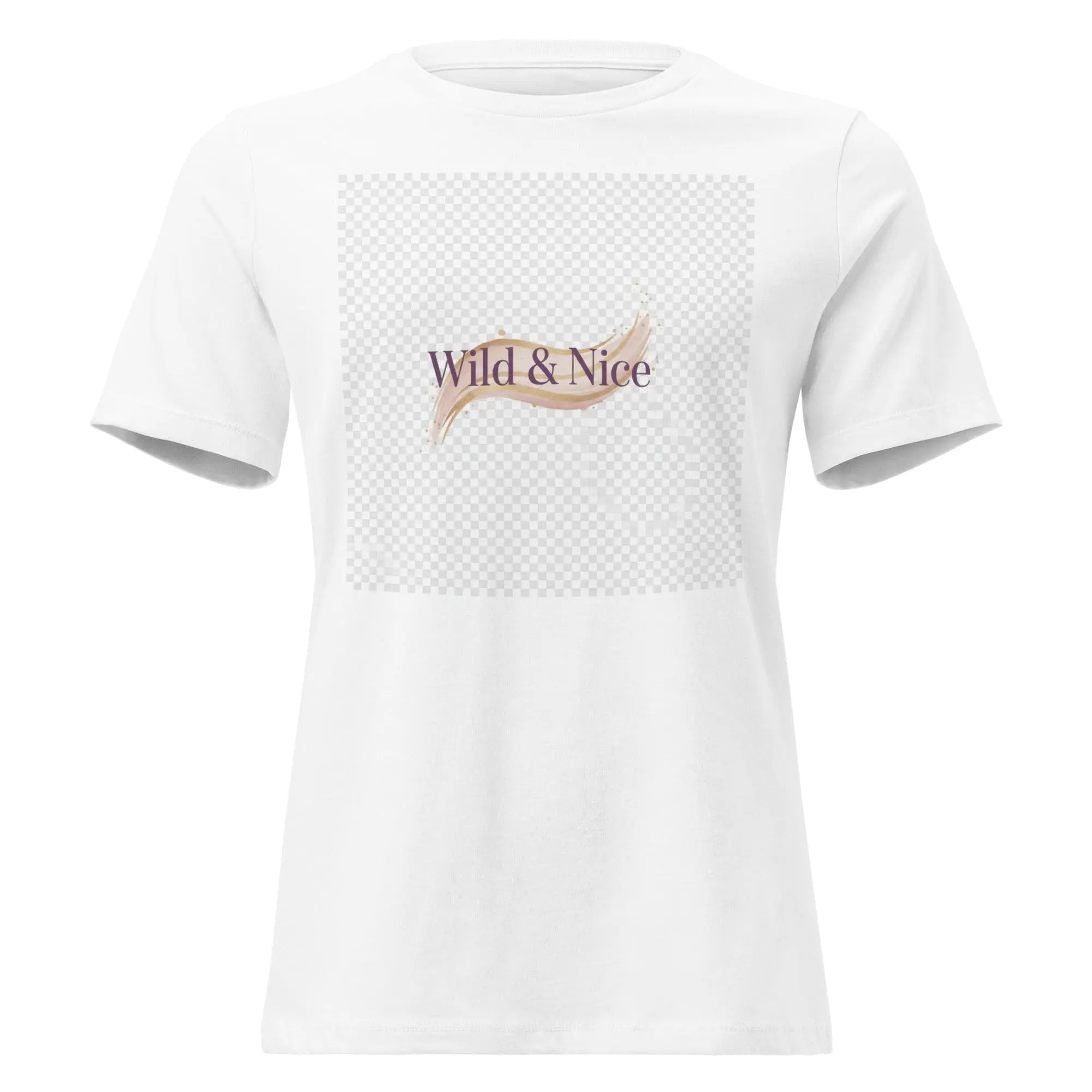 Women's relaxed T-shirt, white, crew neck, front logo graphic